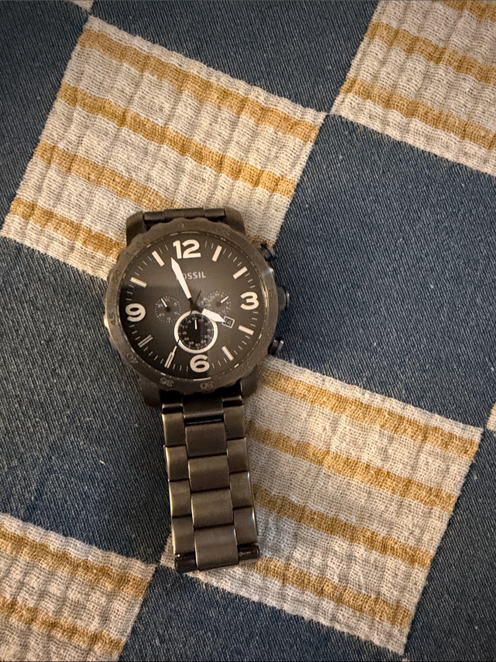 Fossil Black Stainless Steel Men's Chronograph Watch